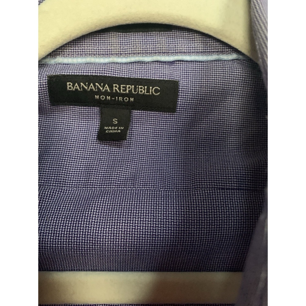 Banana Republic Grant Fit Button Up Wash‎ Shirt Mens Small Purple Long Sleeve - Picture 3 of 10
